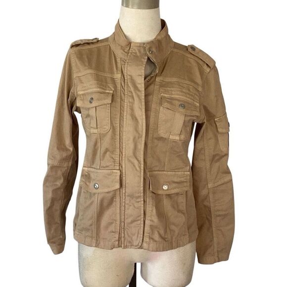 Kensie Jeans Lightweight Zip Up Utility Jacket Stretch Women’s Medium - Picture 2 of 7